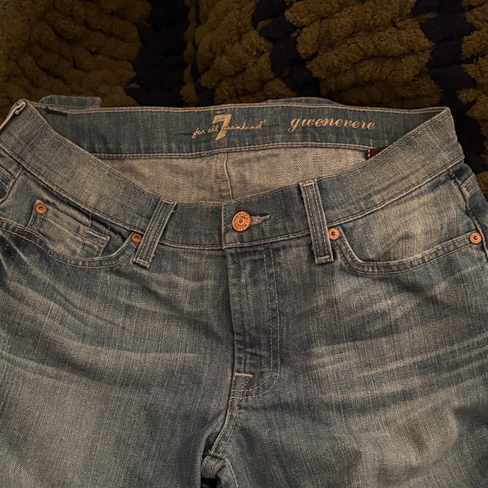 7 For All Mankind Gwenivere Skinny Jeans - Light Blue Wash